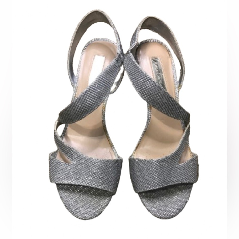 Amelia Grace “Mariam” Silver Sparkly Heels Size 7 1/2